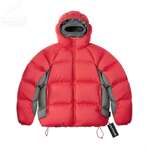 Top venta personalizado abajo ropa informal Streetwear burbuja Abrigo con capucha grueso invierno brillante hombres burbuja Puffer chaquetas - Product Image 3