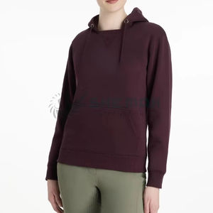 Sweat à capuche d'équitation léger pour femme tissu extensible à séchage rapide évacuation de l'humidité sweat-shirt équestre respirant - Product Image 1