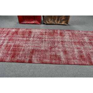 3.3x9.7 ft Turkish Rug, <b>Red</b> Plants & trees Vintage Rug <b>Wool</b> - Product Image 3