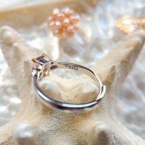 แหวนพลอยอเมทิสต์ชุบทองสเตอร์สีเงินทองปรับแต่งได้ปรับ925ได้สำหรับงานเลี้ยงแต่งงาน - Product Image 5