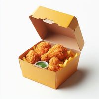 Emballage alimentaire jetable personnalisé en papier pour poulet frit, chewing-gum, croustilles, aliments pour bébés, avec revêtement UV, gaufrage, recyclé