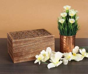 Funeral Cremation <b>Urn</b> <b>Ashes</b> with Beautiful Handmade Carving in Centre- Large Natural,<b>Urns</b> <b>for</b> Human <b>Ashes</b> Adult Wooden,Wooden Ur - Product Image 2