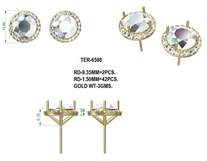 ต่างหูเพชรแบบ DIY 10K 14K 18K สีขาวง่าม VVS CVD ปลูกในห้องปฏิบัติการต่างหูเพชรที่ปลูกในห้องปฏิบัติการ - Product Image 4