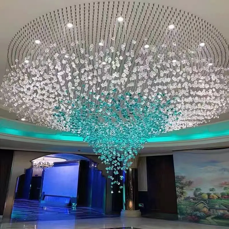 Lampadario di cristallo principale di grande progetto su ordinazione della luce del pendente della decorazione della Villa dell'ingresso dell'hotel moderno
