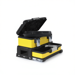 กล่องเครื่องมือโลหะ-พลาสติกสีเหลืองขนาด 20 นิ้ว ยี่ห้อ Stanley พร้อมลิ้นชัก กล่องเครื่องมือที่ทนทาน - Product Image 2
