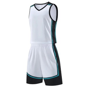 Conjuntos de baloncesto para hombre, diseño en blanco para personalizar el logotipo del número de nombre, chaleco transpirable y pantalones cortos holgados, chándal de entrenamiento para niños - Product Image 4