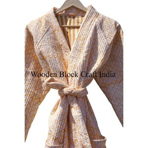 Handmade Cotton Kantha <b>Quilted</b> Jacket Indian Patchwork Floral Reversible Winter Women's Jackets Wholesale Jacket - Product Image 4