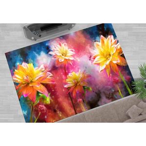 Alfombra con Diseño Floral Amarillo: Apta para Mascotas, Fácil de Limpiar, Alfombra Botánica, Alfombra de Chenilla - Product Image 4