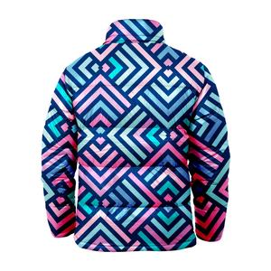 Chaqueta Acolchada con Estampado por Sublimación de Nuevo Diseño OEM ODM para Hombre, Tela 100% Poliéster, Color Azul Marino Sólido, Chaquetas Acolchadas para Hombre - Product Image 3