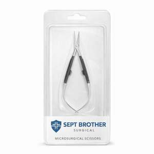 Micro-ciseaux Castroviejo incurvés 11 cm |   Ciseaux ophtalmiques et de microchirurgie |   Sept Brother Surgical - Product Image 3