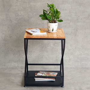 ZOX Modern Traditional Living Room Furniture <b>Sofa</b> Side <b>Table</b> STT032 Rubberwood Iron Frame Square for Interior Decoration Entry - Product Image 2