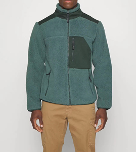 Veste polaire Sherpa à fermeture éclair complète pour hommes avec poches profondes et texture confortable conçue pour un style de rue polyvalent en toutes saisons - Product Image 1