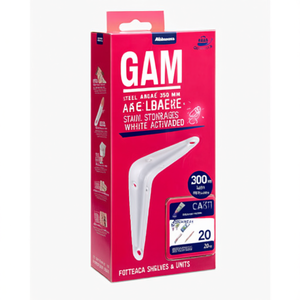 GAH Console-Length 350 mm Steel <b>Storage</b> Shelves White Lacquered 300 mm Height 200 kg Load Capacity Packaged 20 <b>Units</b> - Product Image 3