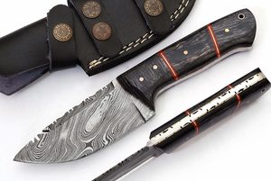 Cuchillo de caza de acero damasco de tamaño personalizado de alta calidad hecho a mano modelo S13 con mango de madera de 3 partes soporte OEM - Product Image 2