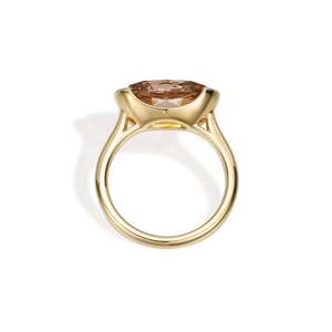 Bague en diamant de culture avec taille Altschliff-Cushion champagne, marque Alice - Product Image 2