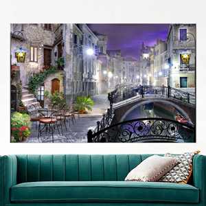 Arte en lienzo de paisaje urbano moderno, obra de arte impresa para decoración del hogar, 1P:Gallery Wrapped - Product Image 1