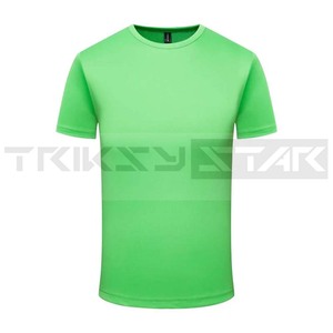 Camiseta de cuello redondo con logotipo bordado estampado personalizado 2025 de secado rápido 100% algodón Fitness deportes Top Ringer manga corta para correr - Product Image 2