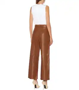 Women ladies leather high waist pent leather Women' High Waist pent 2023 New Female Spring Skinny leather Pants Ladies Skinny