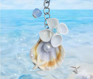 Porte-clés en coquillage avec coquille d'ormeau, décoration artisanale, cadeau, souvenir - Product Image 6