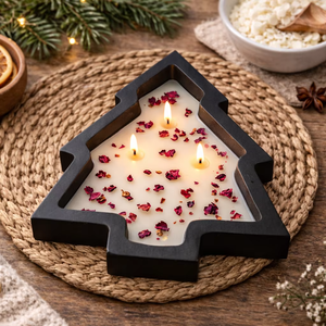 Cuenco de Madera de Mango Negro Antiguo, Hecho a Mano por Artesanos Indios, Personalizado para Rellenar con Cera, Decoración Navideña para el Hogar y Jardín - Product Image 4