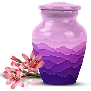 Urne personnalisée peinte à la main pour les cendres humaines Urne commémorative avec design artistique pour les funérailles disponible à bas prix - Product Image 6