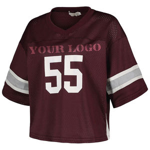 Maillot de football américain Maillot en maille imprimé sur mesure Manches courtes 100% Polyester Football Mesh Col V Maillot Tops Hommes - Product Image 2