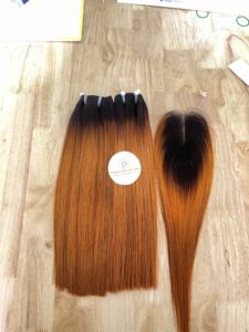 ชุดมัดผมทรงตรงพร้อมที่ปิดผมมนุษย์สำหรับต่อผมชาวเวียดนาม - Product Image 3