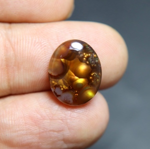 Cabujón de ágata de fuego mexicano Natural de 6,00 quilates, piedra preciosa de forma ovalada suelta, 15X12X4MM para la fabricación de joyas - Product Image 1