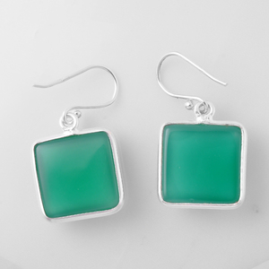 Pendientes colgantes finos de Plata de Ley 925 con sello de lujo, diseño increíble, piedras preciosas de ónix verde Natural, estilo religioso de compromiso caliente - Product Image 3