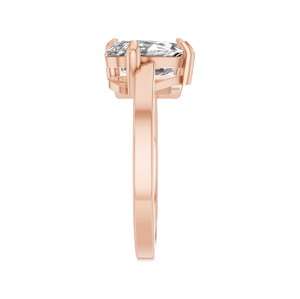 14K oro sólido Toi Et Moi anillo de dos piedras IGI certificado laboratorio cultivado diamante Esmeralda y corte de pera fabricante de joyería fina - Product Image 2