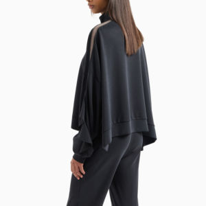 Combinaison de survêtement zippé en mélange de modal extensible précieux bras ondulés drapés High Street Fashion nouveauté survêtements - Product Image 5