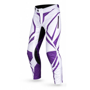 Pantalones de Motociclismo Transpirables, Resistentes al Fuego, Impermeables, Anti-UV, Resistentes al Viento, de Cuero/Cordura, para Todas las Estaciones, Color Morado y Blanco - Product Image 2