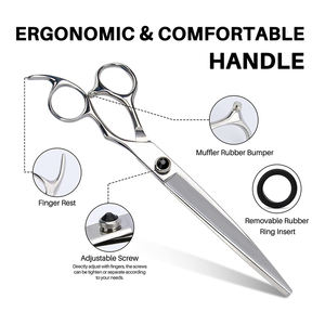 Ciseaux de toilettage de cheveux professionnels 7 pouces finition polonaise avec vis réglable et silencieux ciseaux de toilettage de cheveux pour animaux de compagnie - Product Image 6