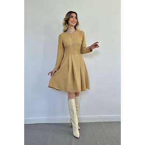 เดรสสั้นคลาสสิกขนมิงค์ขายส่ง ทรงเอวธรรมชาติ ซักได้ - Product Image 3