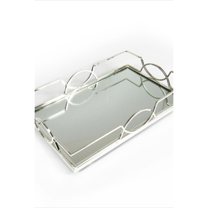 Plateau miroir en métal de forme irrégulière moderne, finition polie, écologique, portable, pour le rangement de la vaisselle à la maison, à l'hôtel, pour les mariages - Product Image 3