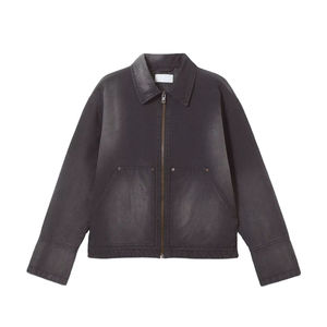 เสื้อแจ็กเก็ตสำหรับผู้ชายเสื้อแจ็กเก็ตผ้าใบผ้ายีนส์ซักได้แบบสบาย - Product Image 1