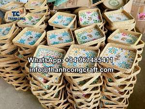 Posavasos de ratán hechos a mano, decoración de mesa, respetuoso con el medio ambiente, hecho en Vietnam - Product Image 5