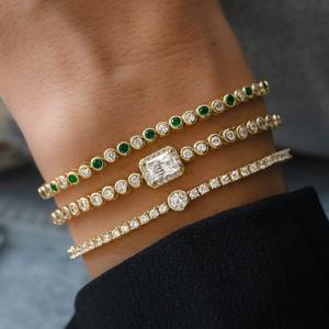 Nuevo Brazalete de Tenis con Moissanita Radiante de Corte Redondo, Chapado en Oro de 14k y Bisel de Plata 925 para Mujer, Proveedor - Product Image 5