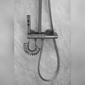 Système de douche encastré noir mat en vente chaude, pomme de douche carrée à effet pluie avec robinet à valve en céramique - Product Image 3