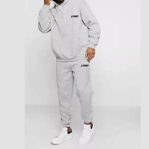 Chándal de hombre OEM/ODM, chándal sólido de la serie High Street con estampado de logotipo personalizado, material de algodón 100% - Product Image 3