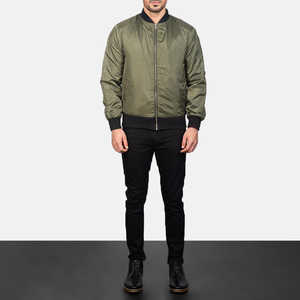Veste bomber décontractée d'hiver pour homme, à col montant, zippée, imperméable, réversible, verte, de haute qualité, pour l'extérieur - Product Image 6