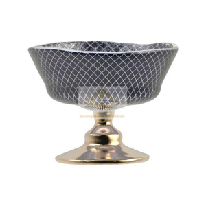Design luxueux Maison Et Garden Parties Fournitures Bol Gris Et Or Couleur Calice Design Bol En Laiton Au Prix Le Plus Bas - Product Image 1
