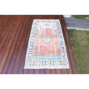 พรมตุรกี 2.6x4.8 ฟุต (79x147 ซม.) ลายจุดสีแดง พรมวินเทจ - Product Image 1