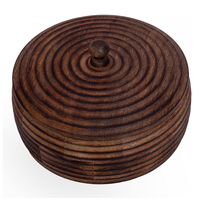Bol en bois de qualité alimentaire avec couvercle, nouveau design, en bois de manguier, panier chauffe-tortillas mexicain, bol, boîte à pain indien chapati roti