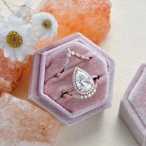 Anillo de Compromiso Vintage con Halo de Diamantes Cultivados en Laboratorio con Certificación IGI, Corte Pera, VVS, con Anillo de Bodas de Oro de 14k para Mujer a Bajo Precio - Product Image 4