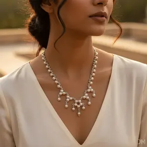 สร้อยคอมุกเงินหรูหราสำหรับผู้หญิง ของขวัญที่สมบูรณ์แบบ - Product Image 3