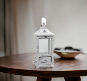 Decoración de boda, farol de hierro soldado, acabado de madera rústica, portavelas y portavelas para decoración del hogar - Product Image 2