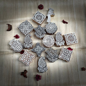 Khối Gỗ In Ấn Gỗ In Ấn Henna Thủ Công Giấy Tem Vải Dệt In Ấn Khối Hoa Động Vật Khắc Tem - Product Image 6