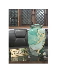 Urnes de crémation en aluminium de conception fantaisie urne de cendres en métal faite à la main pour les cendres adultes urnes de crémation multicolores - Product Image 4