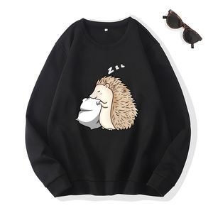 เสื้อสเวตเตอร์มีฮู้ดของผู้หญิงผ้าฝ้าย100% เสื้อผ้าซับในลำลองความยาวปกติฤดูใบไม้ร่วง - Product Image 1